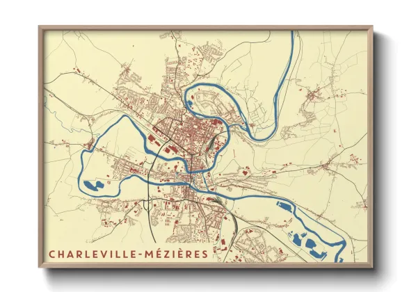 Une affiche de carte sur Charleville-Mézières