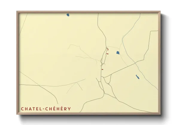 Une affiche de carte sur Chatel-Chéhéry