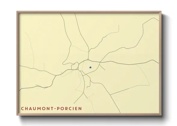 Une affiche de carte sur Chaumont-Porcien