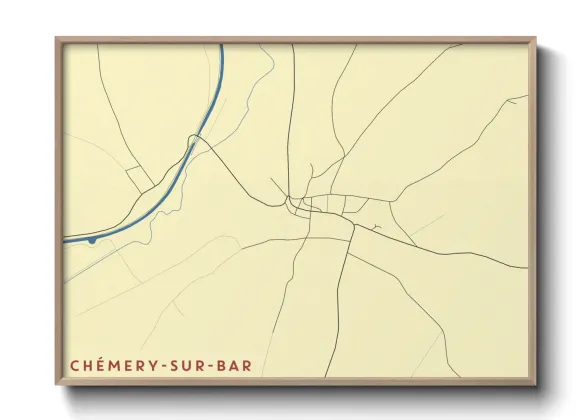 Une affiche de carte sur Chémery-sur-Bar