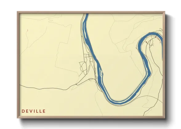 Une affiche de carte sur Deville