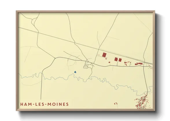 Une affiche de carte sur Ham-les-Moines