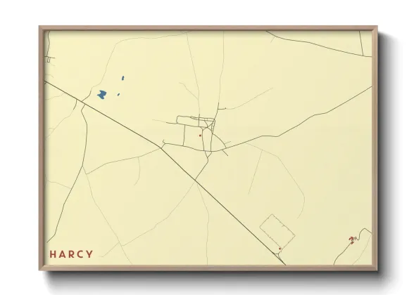 Une affiche de carte sur Harcy