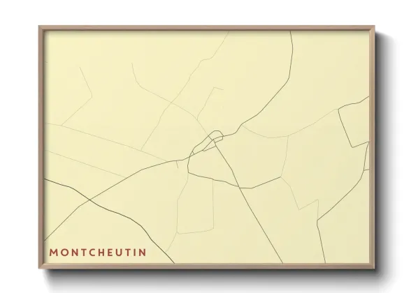 Une affiche de carte sur Montcheutin