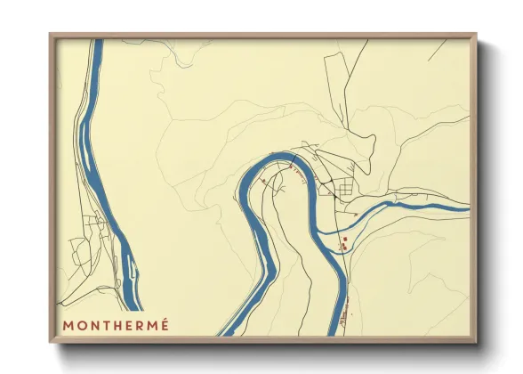 Une affiche de carte sur Monthermé