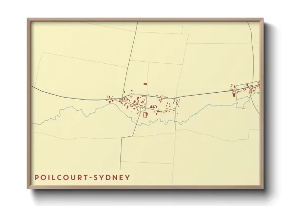 Une affiche de carte sur Poilcourt-Sydney