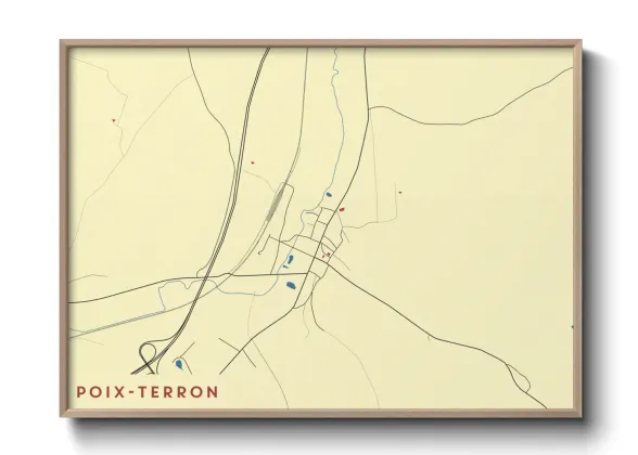 Une affiche de carte sur Poix-Terron