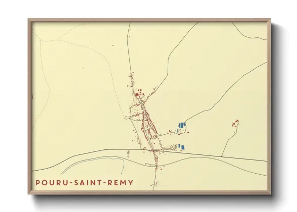 Une affiche de carte sur Pouru-Saint-Remy
