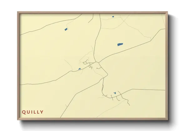 Une affiche de carte sur Quilly