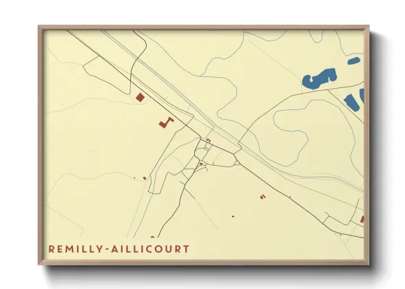 Une affiche de carte sur Remilly-Aillicourt