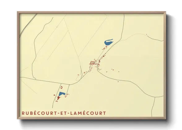 Une affiche de carte sur Rubécourt-et-Lamécourt