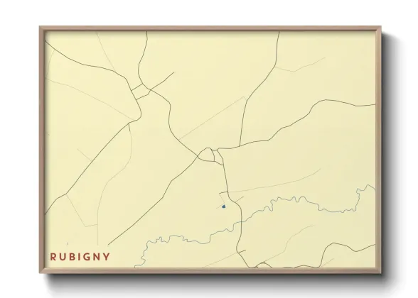 Une affiche de carte sur Rubigny