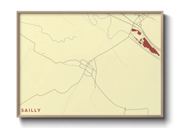 Une affiche de carte sur Sailly