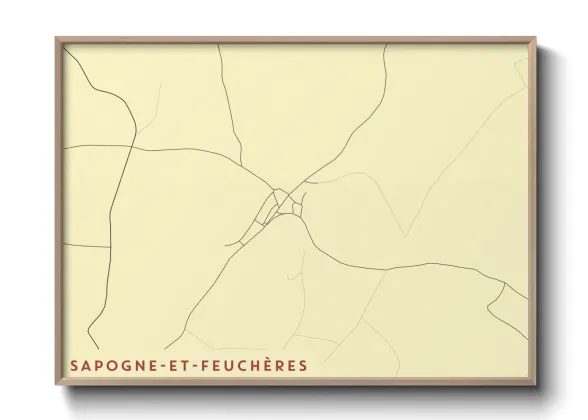 Une affiche de carte sur Sapogne-et-Feuchères