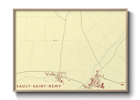 Une affiche de carte sur Sault-Saint-Remy