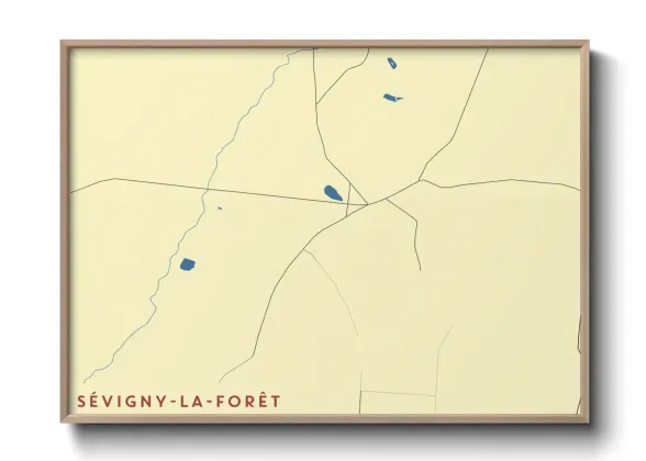 Une affiche de carte sur Sévigny-la-Forêt
