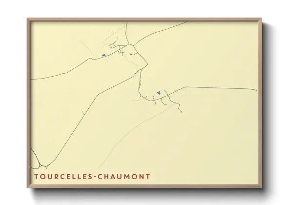 Une affiche de carte sur Tourcelles-Chaumont