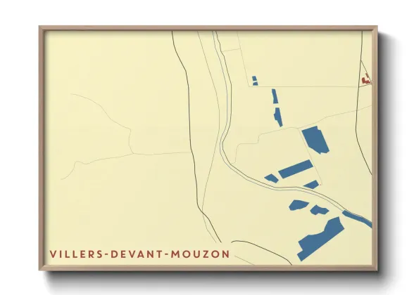 Une affiche de carte sur Villers-devant-Mouzon