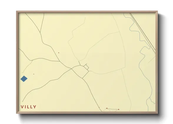 Une affiche de carte sur Villy