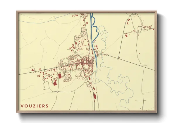 Une affiche de carte sur Vouziers