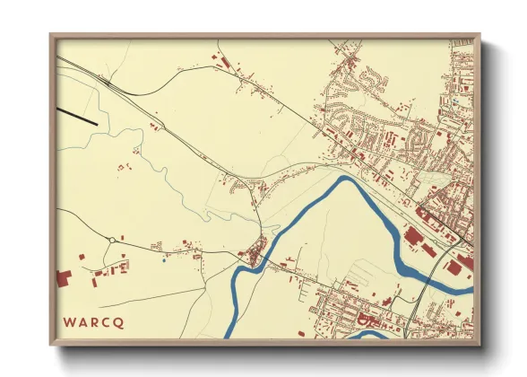 Une affiche de carte sur Warcq