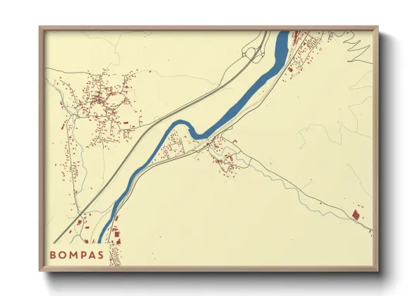 Une affiche de carte sur Bompas