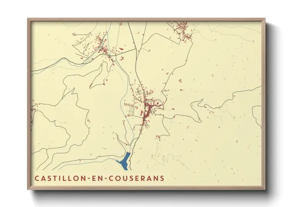 Une affiche de carte sur Castillon-en-Couserans