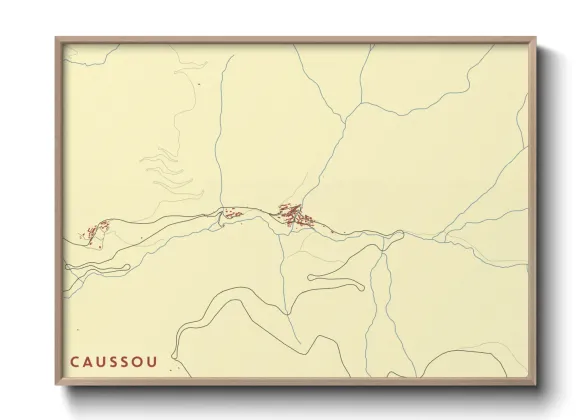 Une affiche de carte sur Caussou