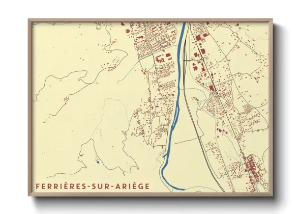 Une affiche de carte sur Ferrières-sur-Ariège