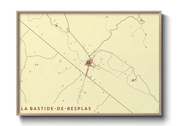 Une affiche de carte sur La Bastide-de-Besplas