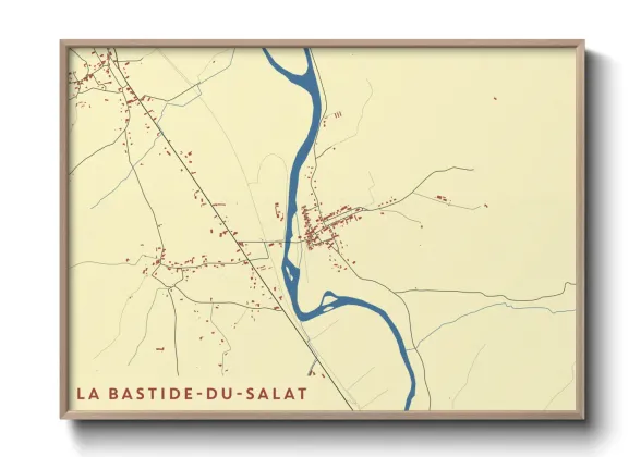 Une affiche de carte sur La Bastide-du-Salat