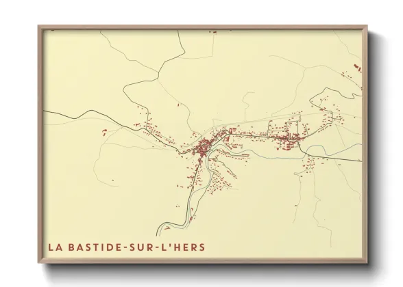 Une affiche de carte sur La Bastide-sur-l'Hers