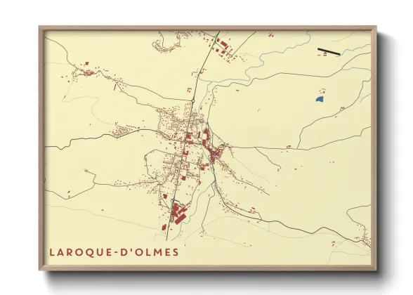 Une affiche de carte sur Laroque-d'Olmes