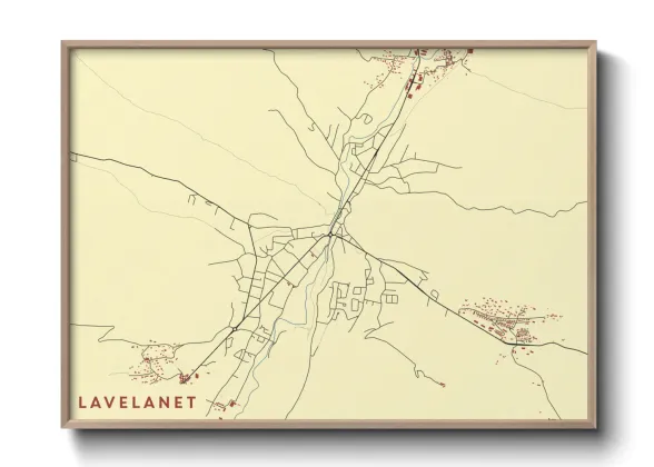 Une affiche de carte sur Lavelanet