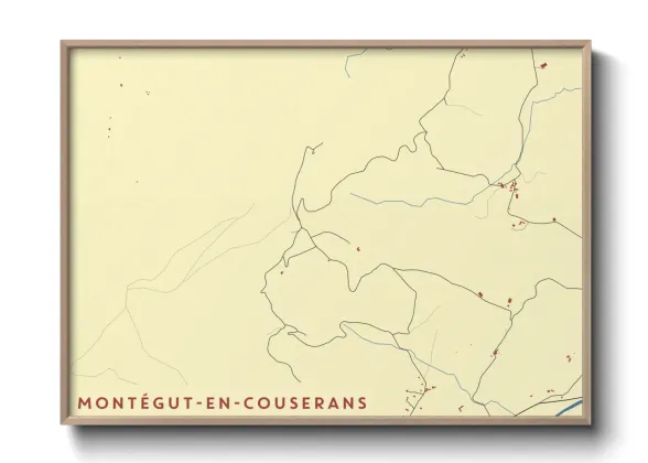 Une affiche de carte sur Montégut-en-Couserans