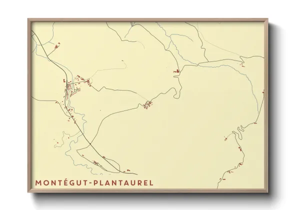 Une affiche de carte sur Montégut-Plantaurel