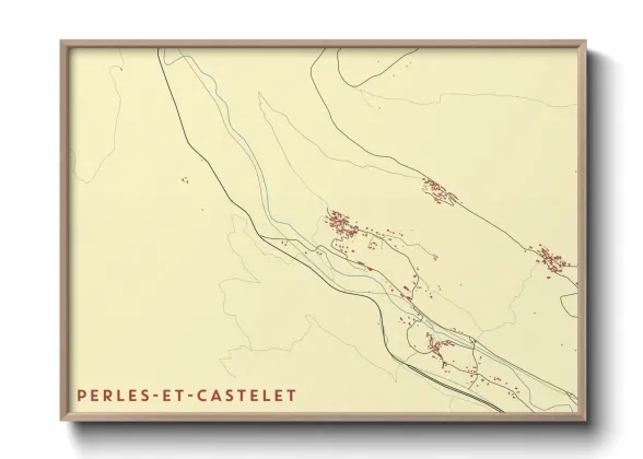 Une affiche de carte sur Perles-et-Castelet