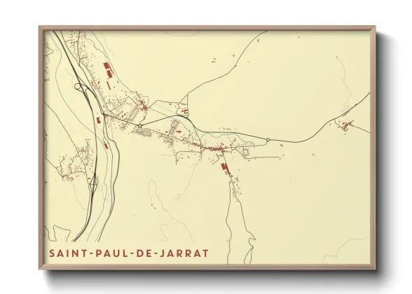 Une affiche de carte sur Saint-Paul-de-Jarrat