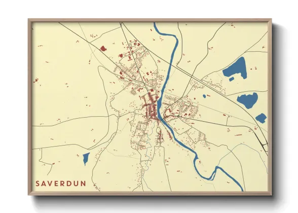 Une affiche de carte sur Saverdun