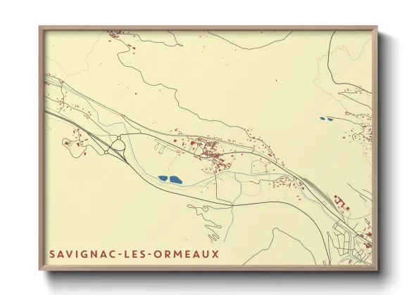 Une affiche de carte sur Savignac-les-Ormeaux