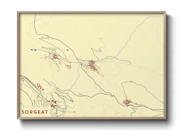 Une affiche de carte sur Sorgeat