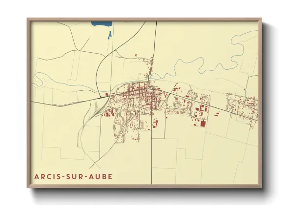Une affiche de carte sur Arcis-sur-Aube