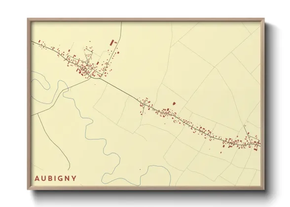 Une affiche de carte sur Aubigny