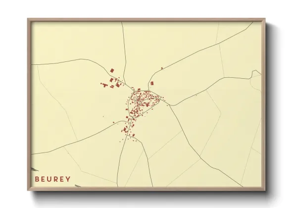 Une affiche de carte sur Beurey