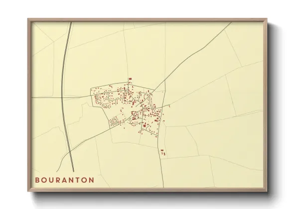 Une affiche de carte sur Bouranton