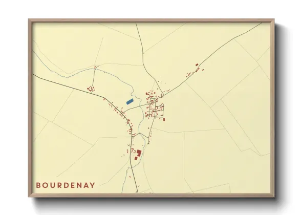 Une affiche de carte sur Bourdenay