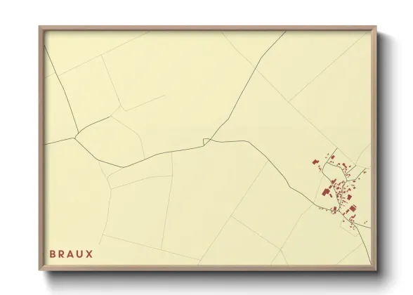 Une affiche de carte sur Braux