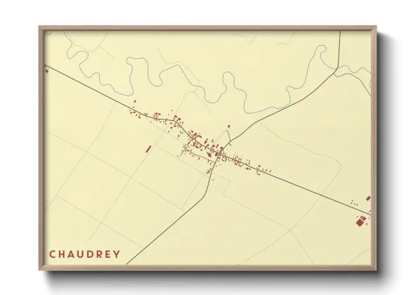 Une affiche de carte sur Chaudrey