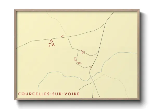 Une affiche de carte sur Courcelles-sur-Voire
