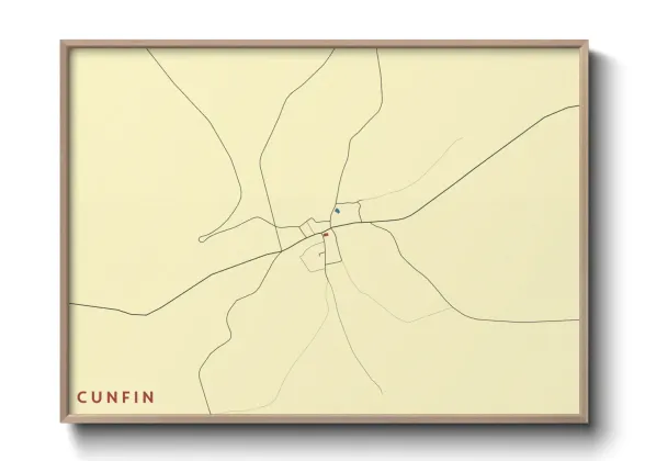 Une affiche de carte sur Cunfin